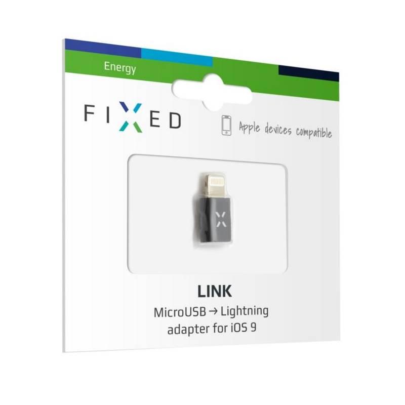 Redukce FIXED MicroUSB - Lightning černá, Redukce, FIXED, MicroUSB, Lightning, černá