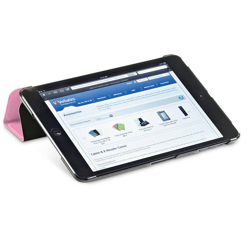 Pouzdro na tablet Verbatim Folio Flex, pro iPad Mini růžové, Pouzdro, na, tablet, Verbatim, Folio, Flex, pro, iPad, Mini, růžové