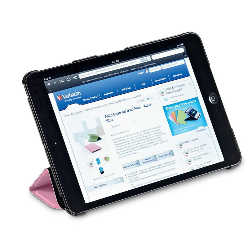 Pouzdro na tablet Verbatim Folio Flex, pro iPad Mini růžové