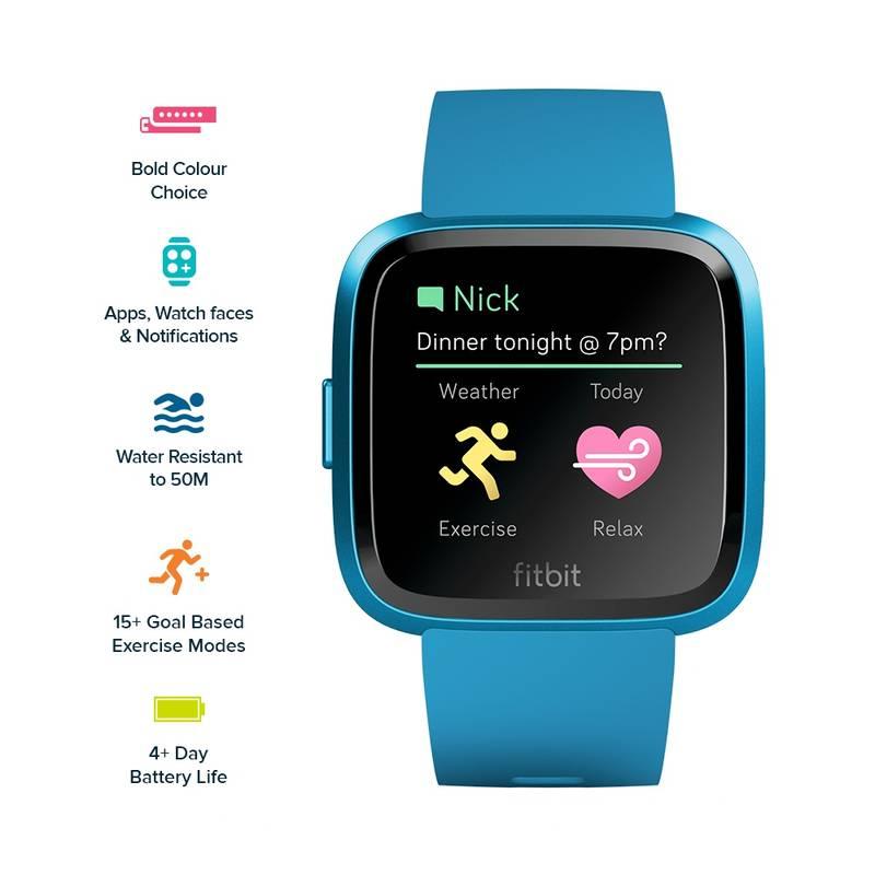 Chytré hodinky Fitbit Versa Lite - Marina Blue Band Marina Blue Case