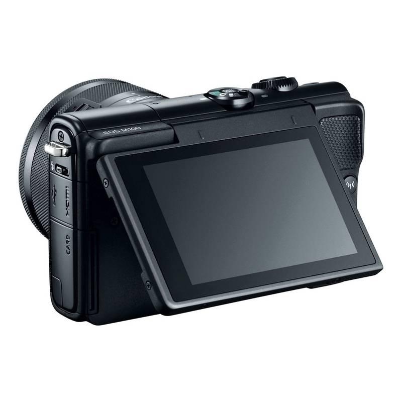 Digitální fotoaparát Canon EOS M100 EF-M 15-45 IS STM EF-M 55-200 IS STM černý, Digitální, fotoaparát, Canon, EOS, M100, EF-M, 15-45, IS, STM, EF-M, 55-200, IS, STM, černý
