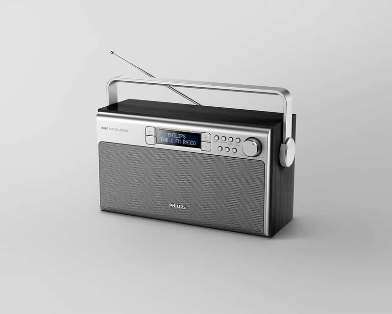 Radiopřijímač s DAB Philips AE5220B stříbrný, Radiopřijímač, s, DAB, Philips, AE5220B, stříbrný