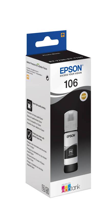 Inkoustová náplň Epson EcoTank 106, 70 ml - foto černá, Inkoustová, náplň, Epson, EcoTank, 106, 70, ml, foto, černá