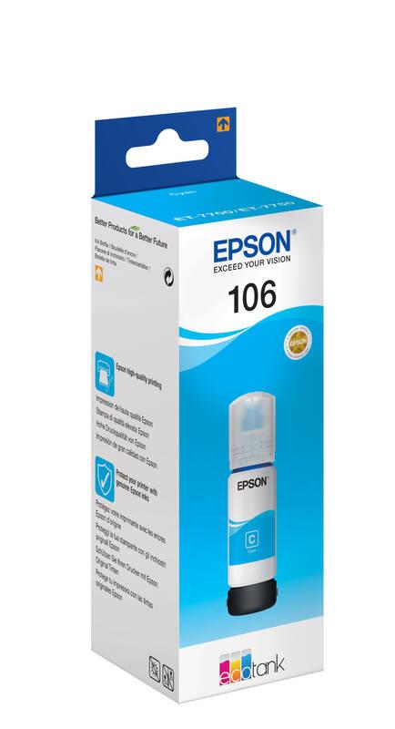 Inkoustová náplň Epson EcoTank 106, 70 ml modrá, Inkoustová, náplň, Epson, EcoTank, 106, 70, ml, modrá