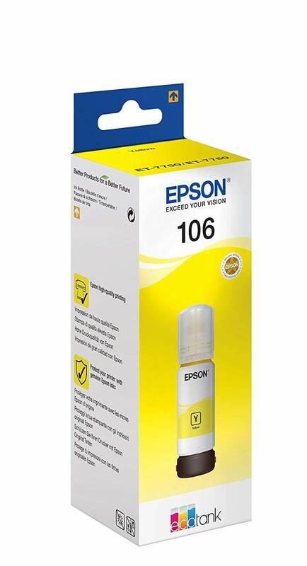 Inkoustová náplň Epson EcoTank 106, 70 ml žlutá, Inkoustová, náplň, Epson, EcoTank, 106, 70, ml, žlutá