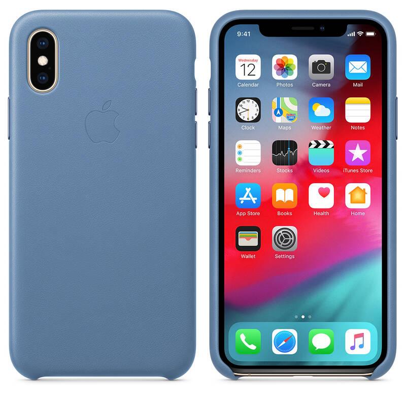 Kryt na mobil Apple Leather Case pro iPhone Xs - chrpově modrý