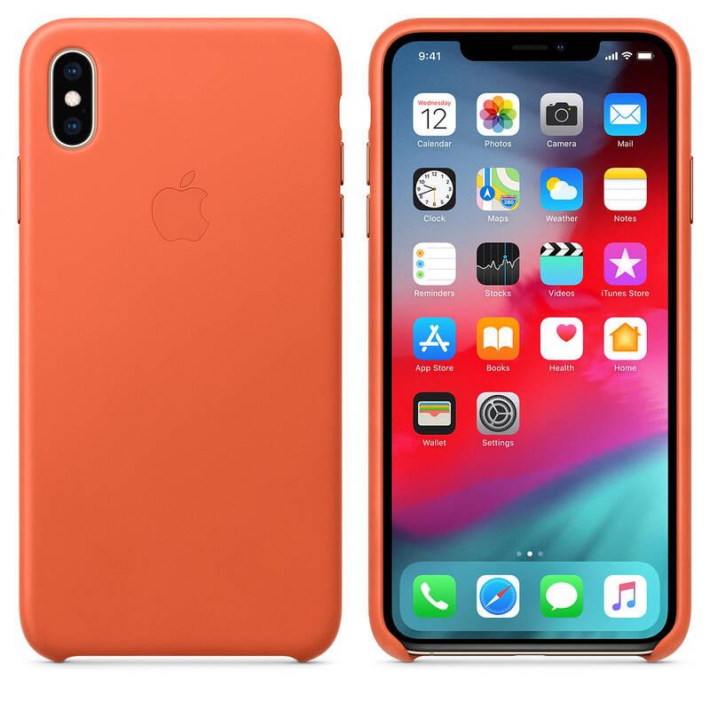 Kryt na mobil Apple Leather Case pro iPhone Xs Max - temně oranžový, Kryt, na, mobil, Apple, Leather, Case, pro, iPhone, Xs, Max, temně, oranžový