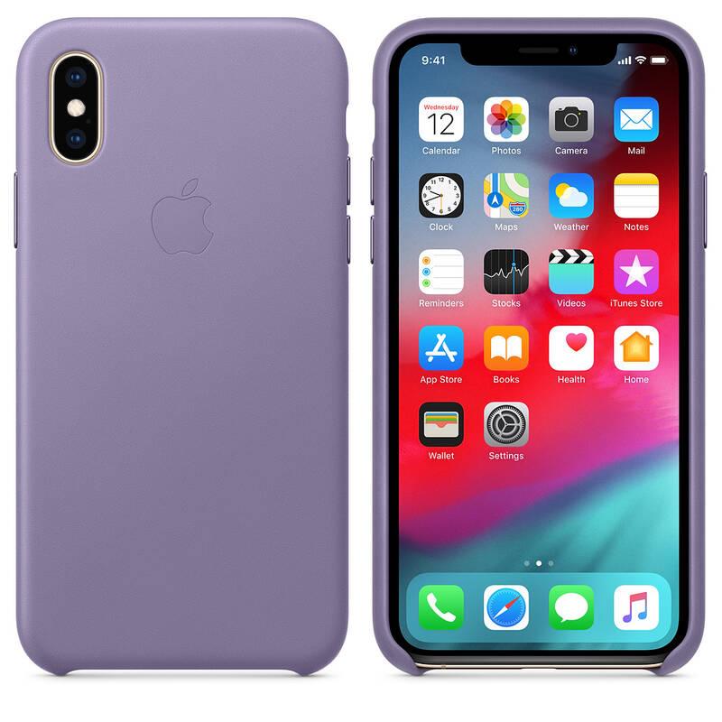 Kryt na mobil Apple Leather Case pro iPhone Xs - šeříkově modrý