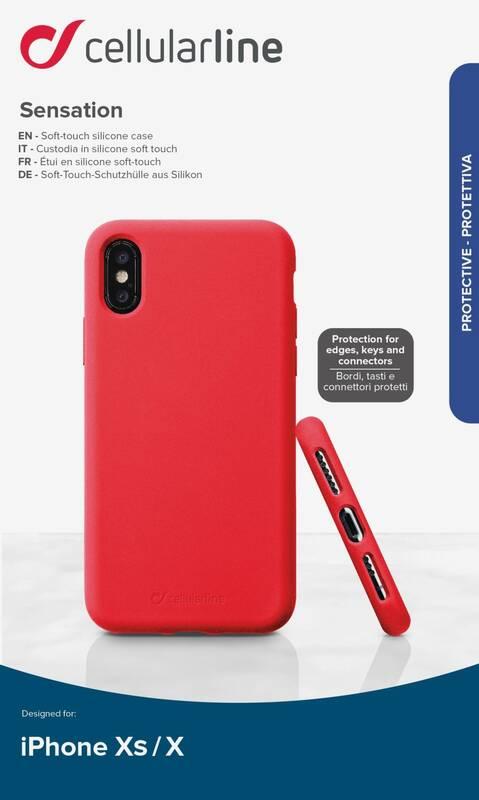 Kryt na mobil CellularLine SENSATION pro Apple iPhone X Xs červený