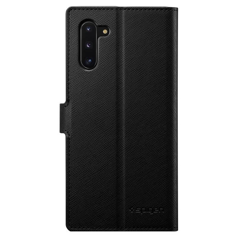 Pouzdro na mobil flipové Spigen Wallet S pro Samsung Galaxy Note10 černé