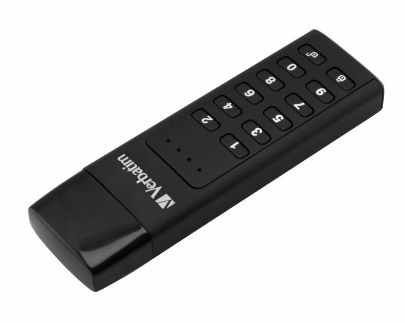 USB Flash Verbatim Keypad Secure, 32GB, USB-C černý