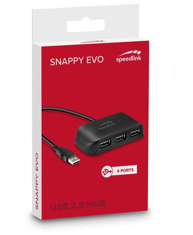 USB Hub Speed Link Snappy Evo USB 2.0 4 x USB 2.0 černý