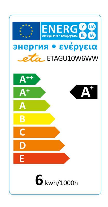 Žárovka LED ETA EKO LEDka bodová 6W, GU10, teplá bílá, Žárovka, LED, ETA, EKO, LEDka, bodová, 6W, GU10, teplá, bílá