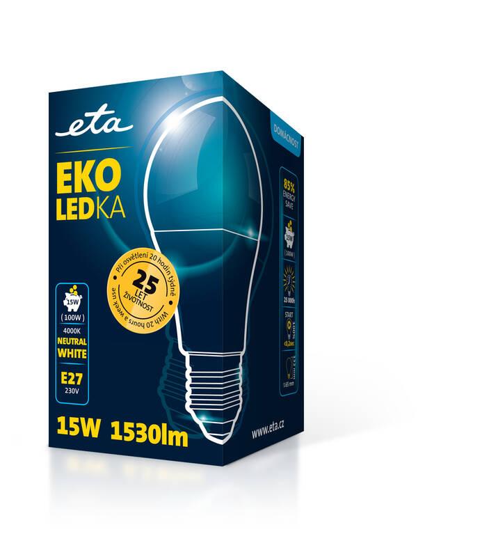 Žárovka LED ETA EKO LEDka klasik 15W, E27, neutrální bílá, Žárovka, LED, ETA, EKO, LEDka, klasik, 15W, E27, neutrální, bílá