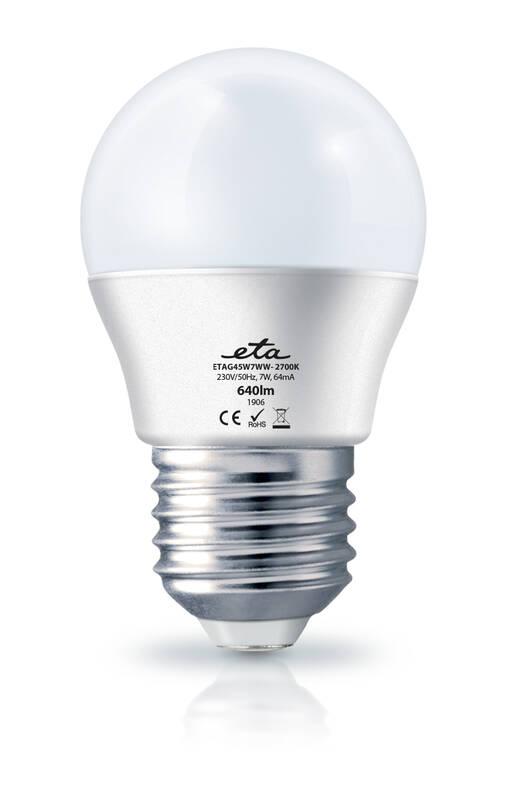 Žárovka LED ETA EKO LEDka mini globe 7W, E27, teplá bílá, Žárovka, LED, ETA, EKO, LEDka, mini, globe, 7W, E27, teplá, bílá