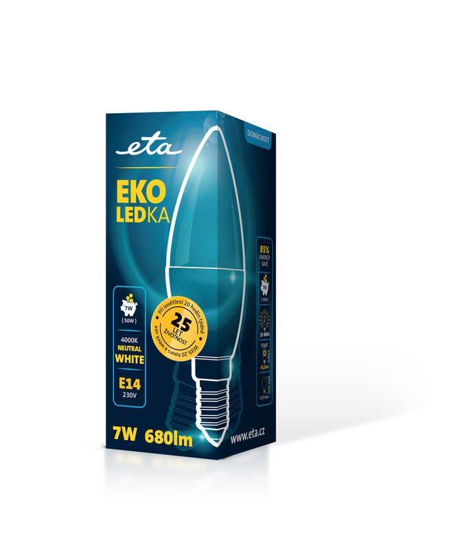 Žárovka LED ETA EKO LEDka svíčka 7W, E14, neutrální bílá, Žárovka, LED, ETA, EKO, LEDka, svíčka, 7W, E14, neutrální, bílá