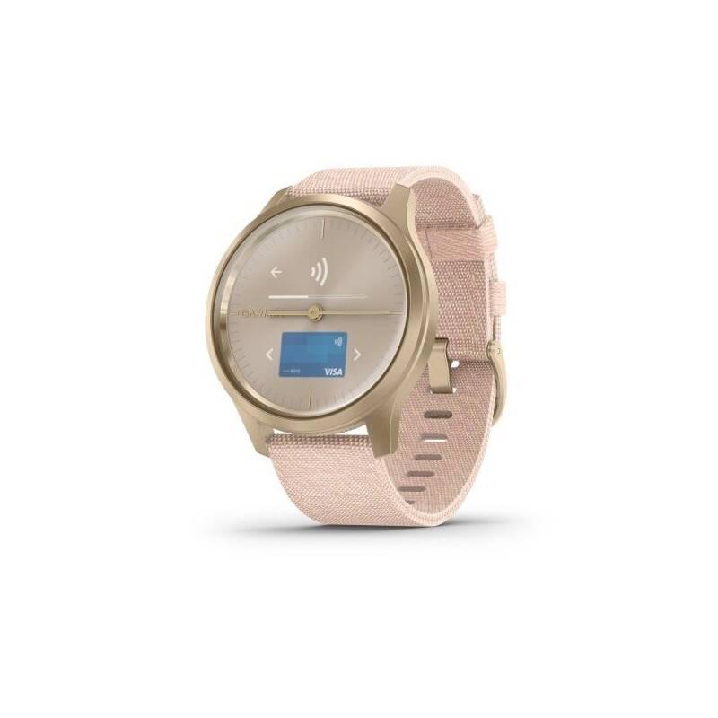 Chytré hodinky Garmin vivomove3 Style LightGold Pink Nylon, Chytré, hodinky, Garmin, vivomove3, Style, LightGold, Pink, Nylon