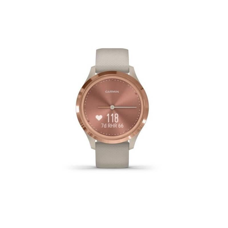 Chytré hodinky Garmin vivomove3S Sport RoseGold Sand