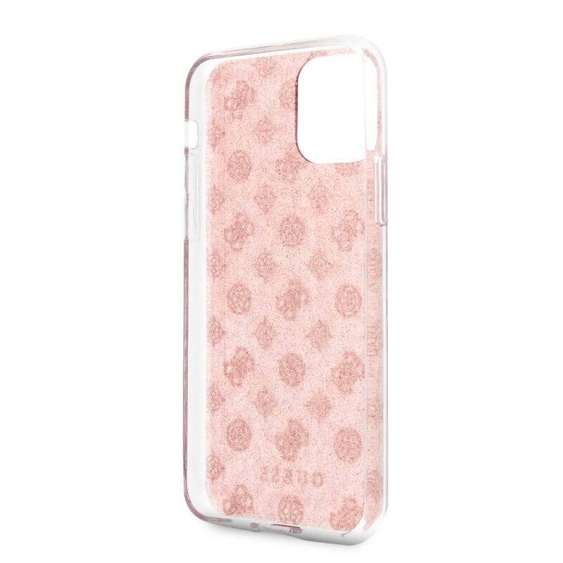 Kryt na mobil Guess 4G Peony Glitter pro Apple iPhone 11 Pro Max růžový