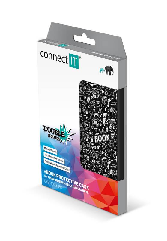 Pouzdro pro čtečku e-knih Connect IT Doodle pro Amazon Kindle Paperwhite 4 černé, Pouzdro, pro, čtečku, e-knih, Connect, IT, Doodle, pro, Amazon, Kindle, Paperwhite, 4, černé