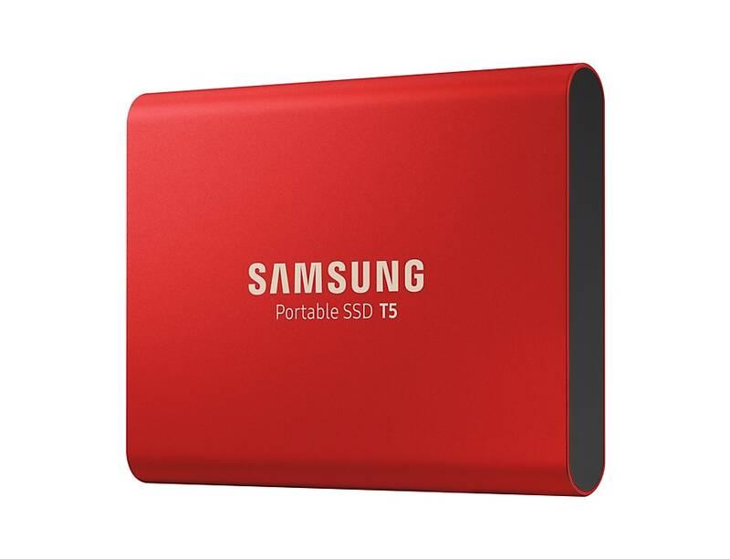 SSD externí Samsung T5, 500GB červený, SSD, externí, Samsung, T5, 500GB, červený