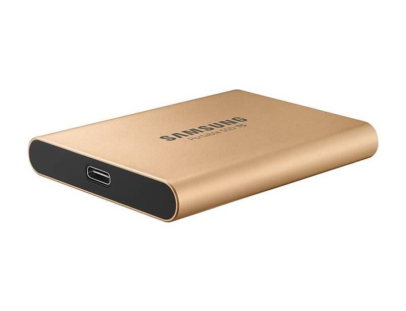 SSD externí Samsung T5, 500GB zlatý