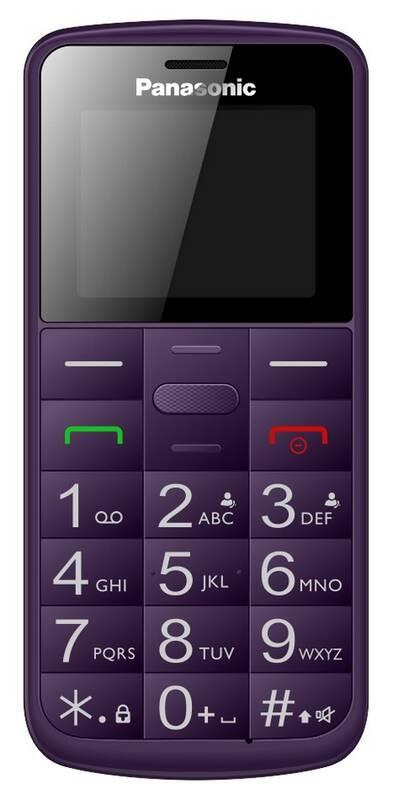 Mobilní telefon Panasonic KX-TU110EXV Dual SIM fialový, Mobilní, telefon, Panasonic, KX-TU110EXV, Dual, SIM, fialový