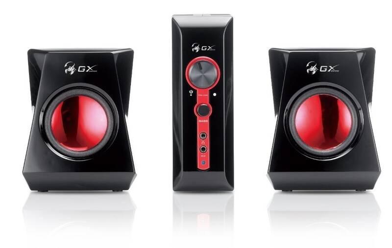 Reproduktory Genius GX Gaming SW-G 2.1 1250, Verze II. černé červené