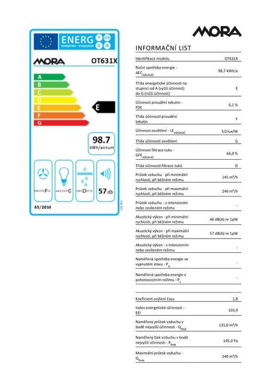 Odsavač par Mora OT 631 X nerez, Odsavač, par, Mora, OT, 631, X, nerez