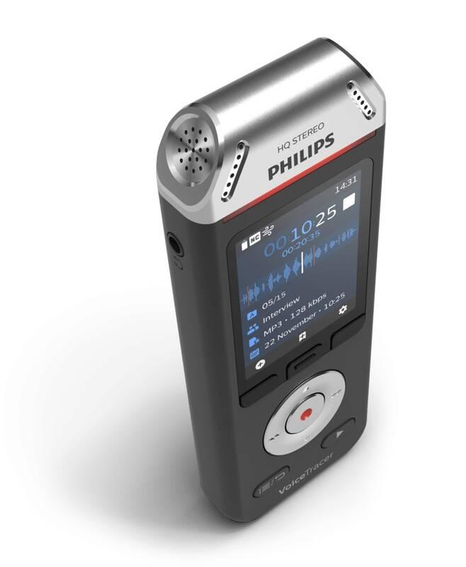 Diktafon Philips DVT2110 černý stříbrný, Diktafon, Philips, DVT2110, černý, stříbrný