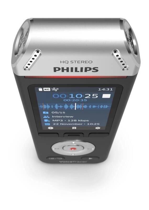 Diktafon Philips DVT2110 černý stříbrný, Diktafon, Philips, DVT2110, černý, stříbrný