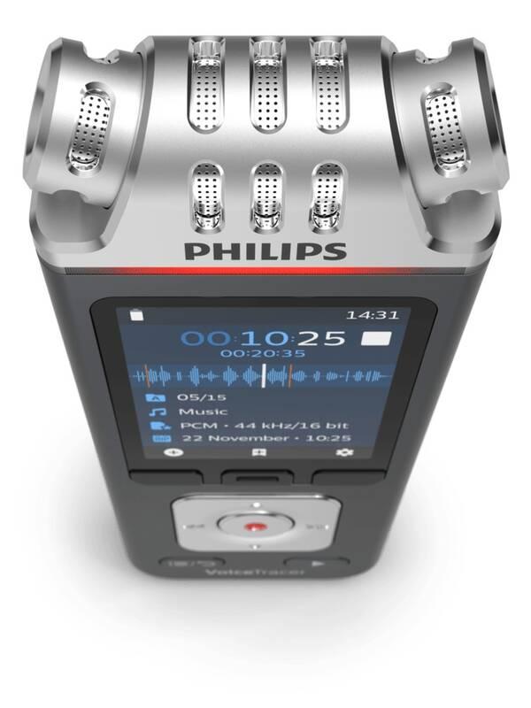 Diktafon Philips DVT6110 černý stříbrný, Diktafon, Philips, DVT6110, černý, stříbrný
