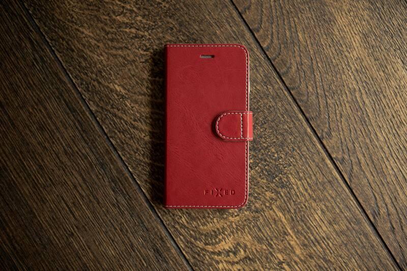 Pouzdro na mobil flipové FIXED FIT pro Xiaomi Redmi Note 8T červené