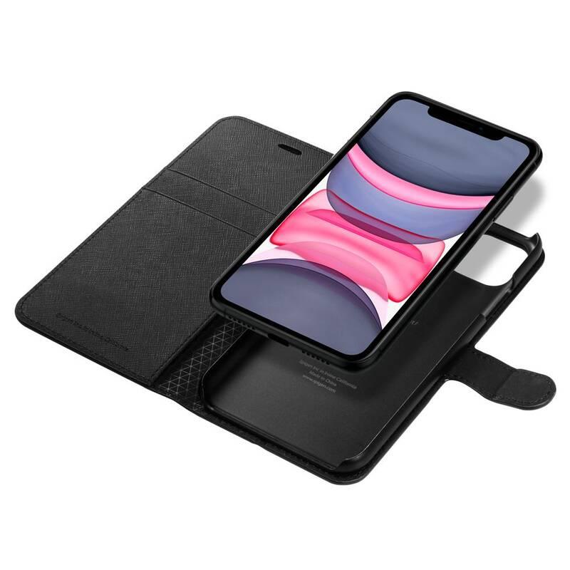 Pouzdro na mobil flipové Spigen Wallet S pro Apple iPhone 11 černé, Pouzdro, na, mobil, flipové, Spigen, Wallet, S, pro, Apple, iPhone, 11, černé