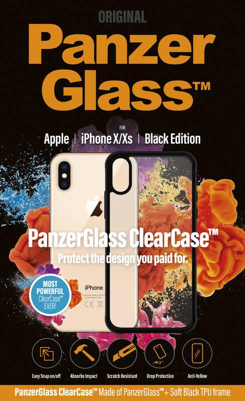 Kryt na mobil PanzerGlass pro Apple iPhone X Xs černý průhledný