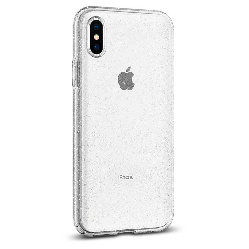 Kryt na mobil Spigen Liquid Crystal Glitter pro Apple iPhone Xs X průhledný