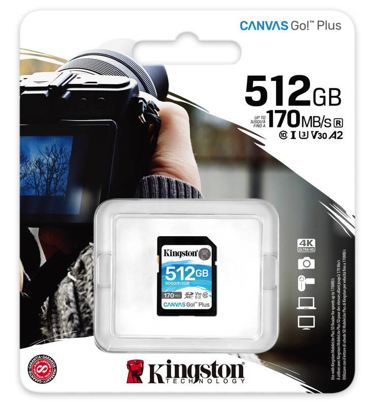 Paměťová karta Kingston Canvas Go! Plus SDXC 512GB UHS-I U3