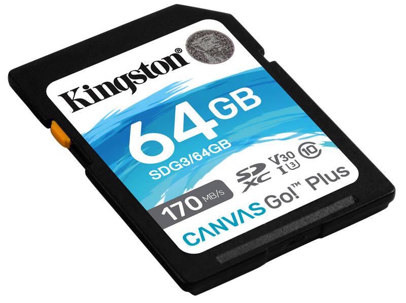 Paměťová karta Kingston Canvas Go! Plus SDXC 64GB UHS-I U3, Paměťová, karta, Kingston, Canvas, Go!, Plus, SDXC, 64GB, UHS-I, U3