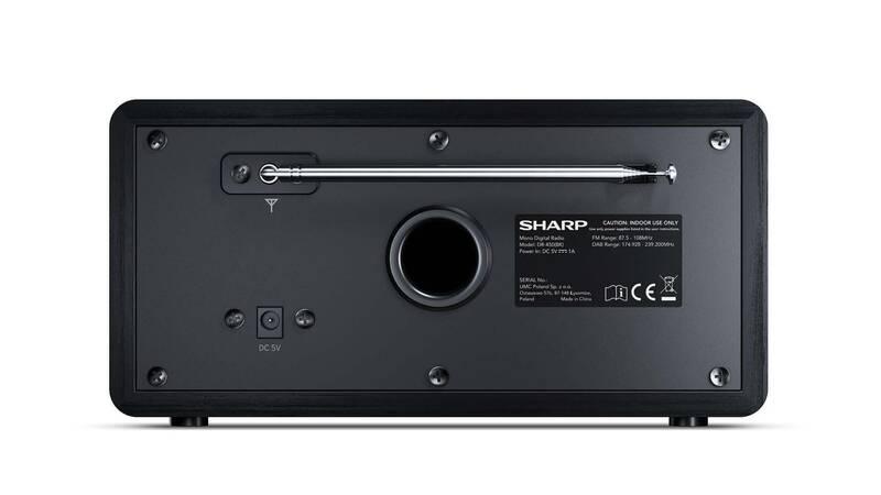 Radiopřijímač s DAB Sharp DR-450BK černý, Radiopřijímač, s, DAB, Sharp, DR-450BK, černý