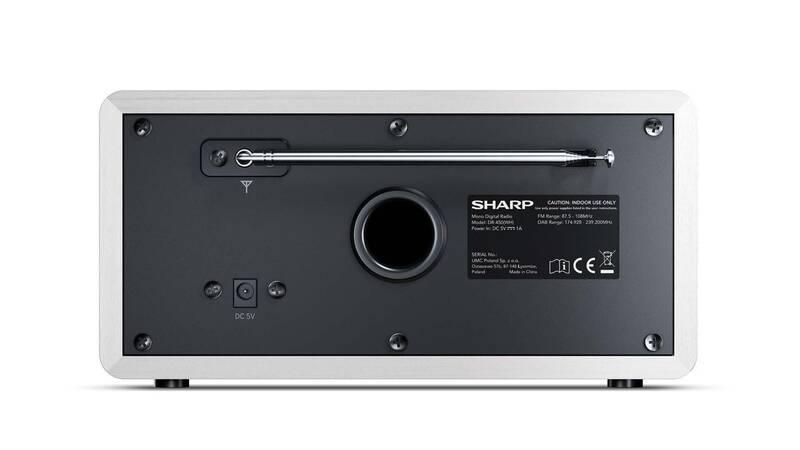 Radiopřijímač s DAB Sharp DR-450WH bílý, Radiopřijímač, s, DAB, Sharp, DR-450WH, bílý