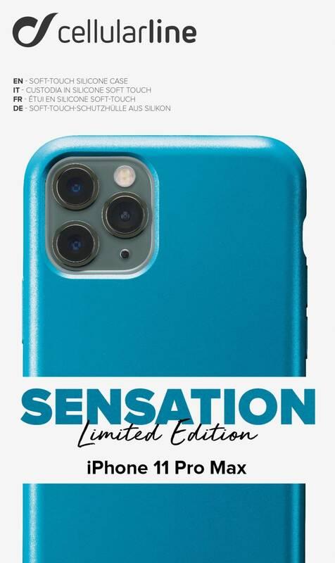 Kryt na mobil CellularLine SENSATION Metallic pro Apple iPhone 11 Pro Max tyrkysový