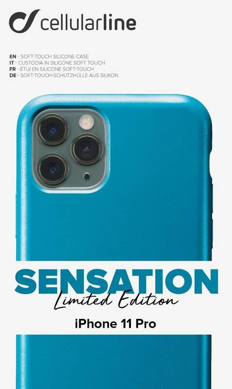 Kryt na mobil CellularLine SENSATION Metallic pro Apple iPhone 11 Pro tyrkysový