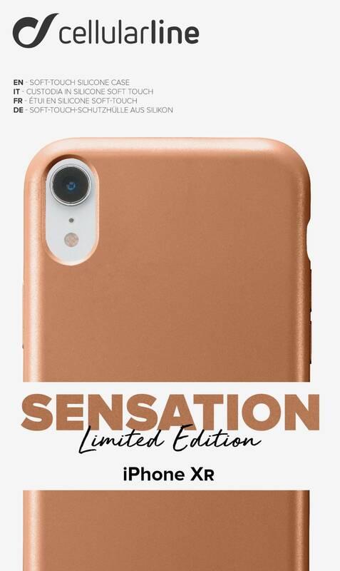 Kryt na mobil CellularLine SENSATION Metallic pro Apple iPhone XR zlatý