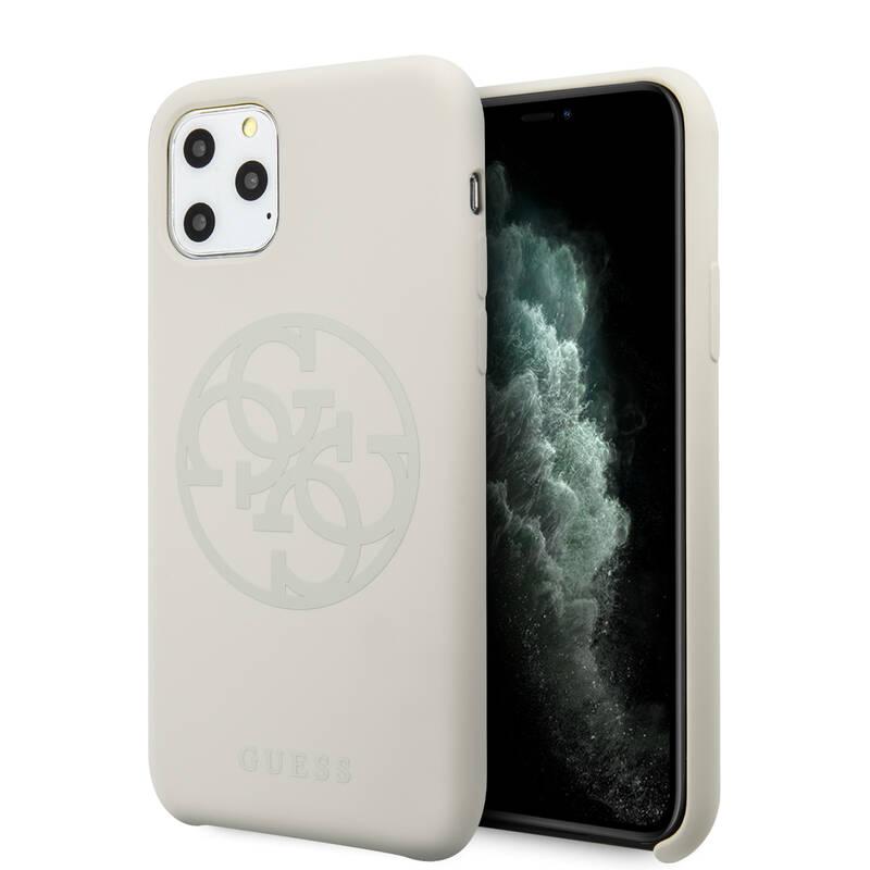 Kryt na mobil Guess Silicone Tone pro iPhone 11 Pro bílý, Kryt, na, mobil, Guess, Silicone, Tone, pro, iPhone, 11, Pro, bílý