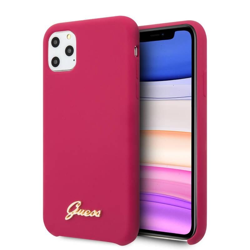 Kryt na mobil Guess Silicone Vintage pro iPhone 11 Pro růžový