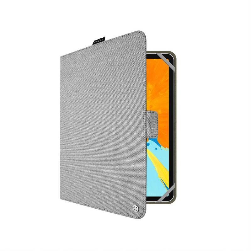 Pouzdro na tablet flipové FIXED Novel pro tablety 10,1" s kapsou pro stylus šedý