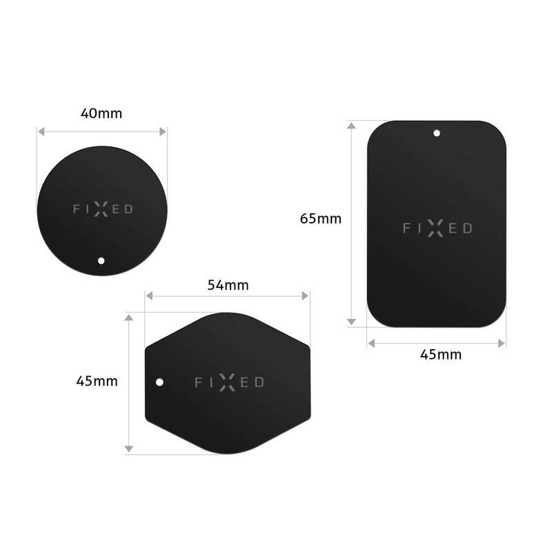 Příslušenství FIXED Icon Plates, sada magnetických plíšků, 3ks černý