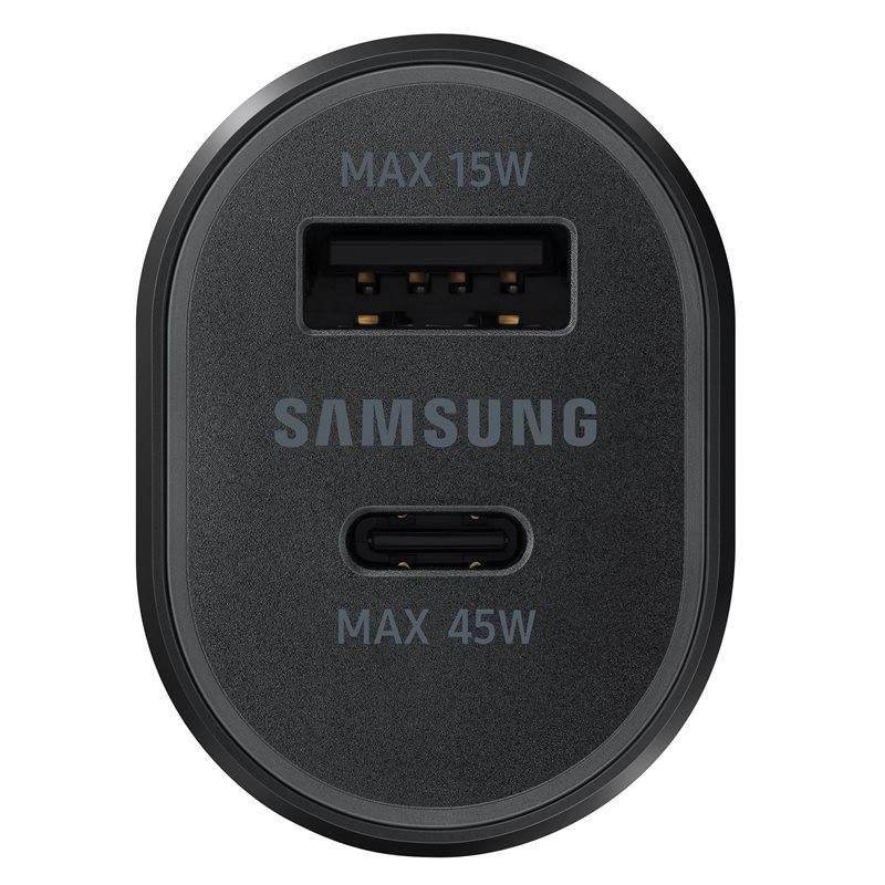 Adaptér do auta Samsung EP-L5300XBEGEU, 1x USB, 1x USB-C PD, 45W černý