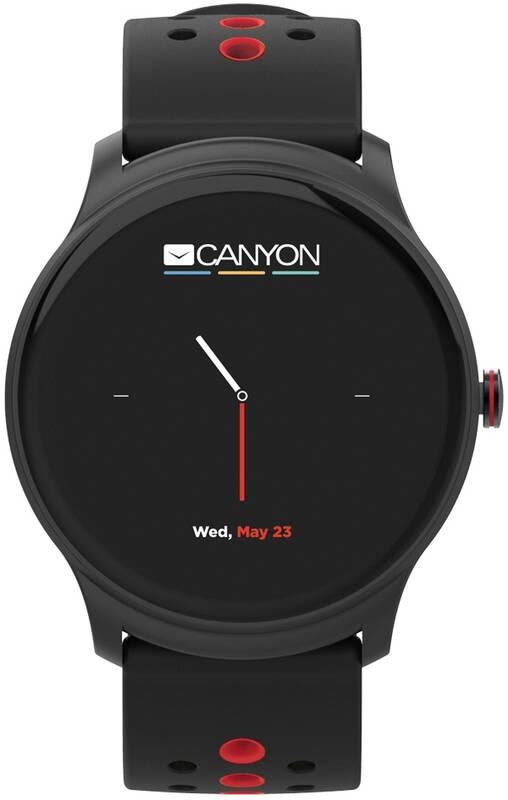 Chytré hodinky Canyon Oregano černý červený, Chytré, hodinky, Canyon, Oregano, černý, červený