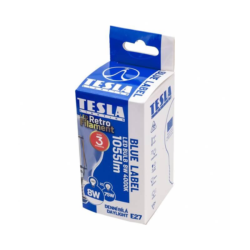 Žárovka LED Tesla Retro Filament klasik, 8W, E27, neutrální bílá, Žárovka, LED, Tesla, Retro, Filament, klasik, 8W, E27, neutrální, bílá